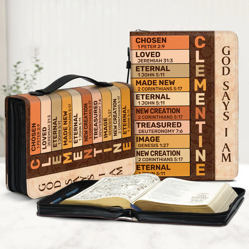 God Says I Am-  Personalized Bible Cover - Scripture Gifts For Women Of God