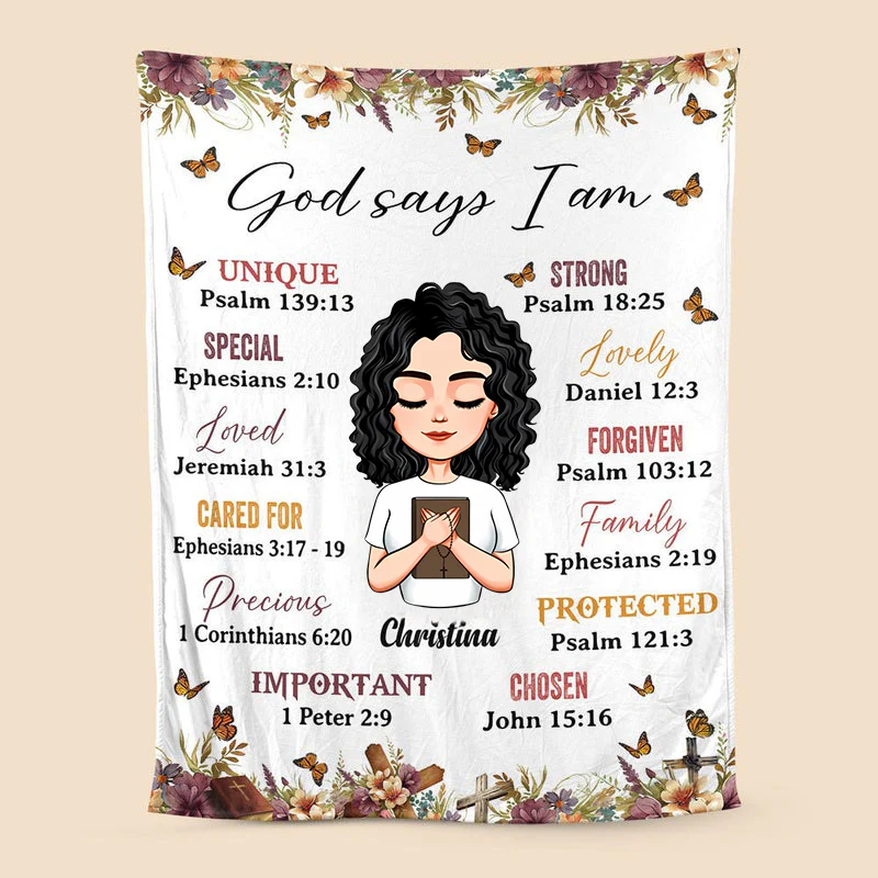 God Says I Am - Personalized Blanket - Best Gift For Mom, Daughter, Sister, Friend, Wife | CLGOD05 TD118 - Image 4