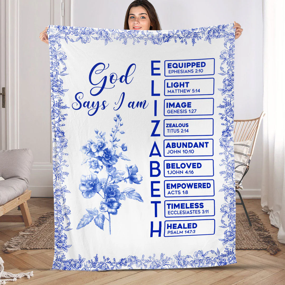 God Says I Am - Personalized Blanket