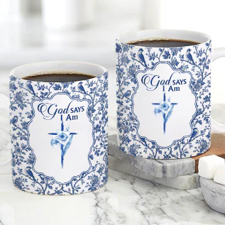 God Says I Am - Personalized Ceramic Coffee Mug - Christian Gift For Her BA01 - Image 4