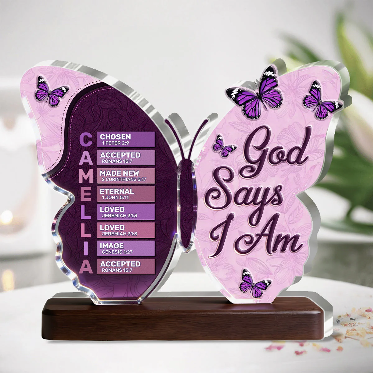 God Says I Am - Personalized Custom Shaped Acrylic Plaque - Christian Gift For Her BA01 - Image 3