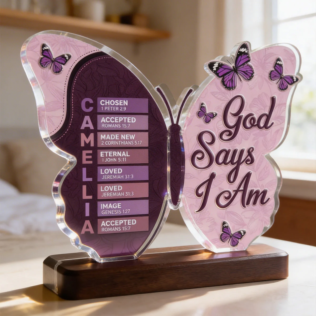 God Says I Am - Personalized Custom Shaped Acrylic Plaque - Christian Gift For Her BA01 - Image 4