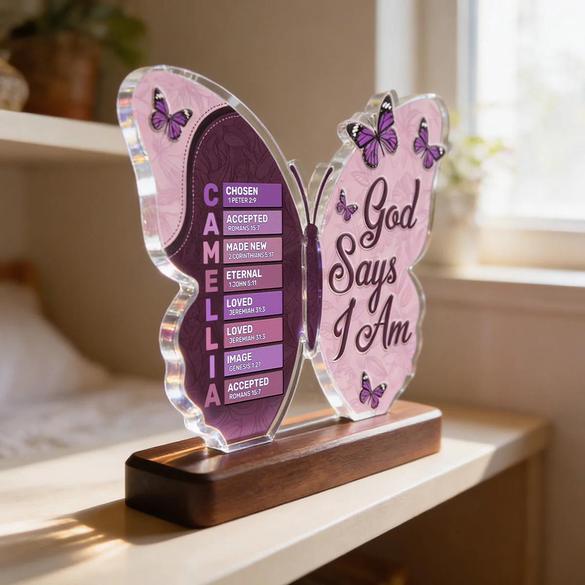 God Says I Am - Personalized Custom Shaped Acrylic Plaque - Christian Gift For Her BA01 - Image 5