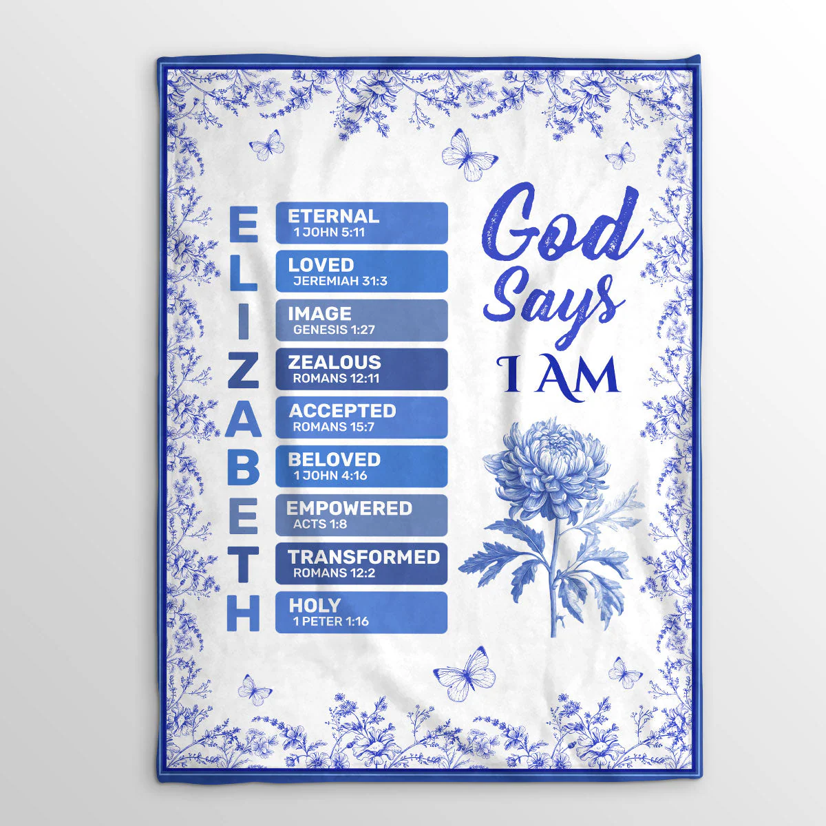 God Says I Am - Personalized Fleece Blanket HL128 - Image 3