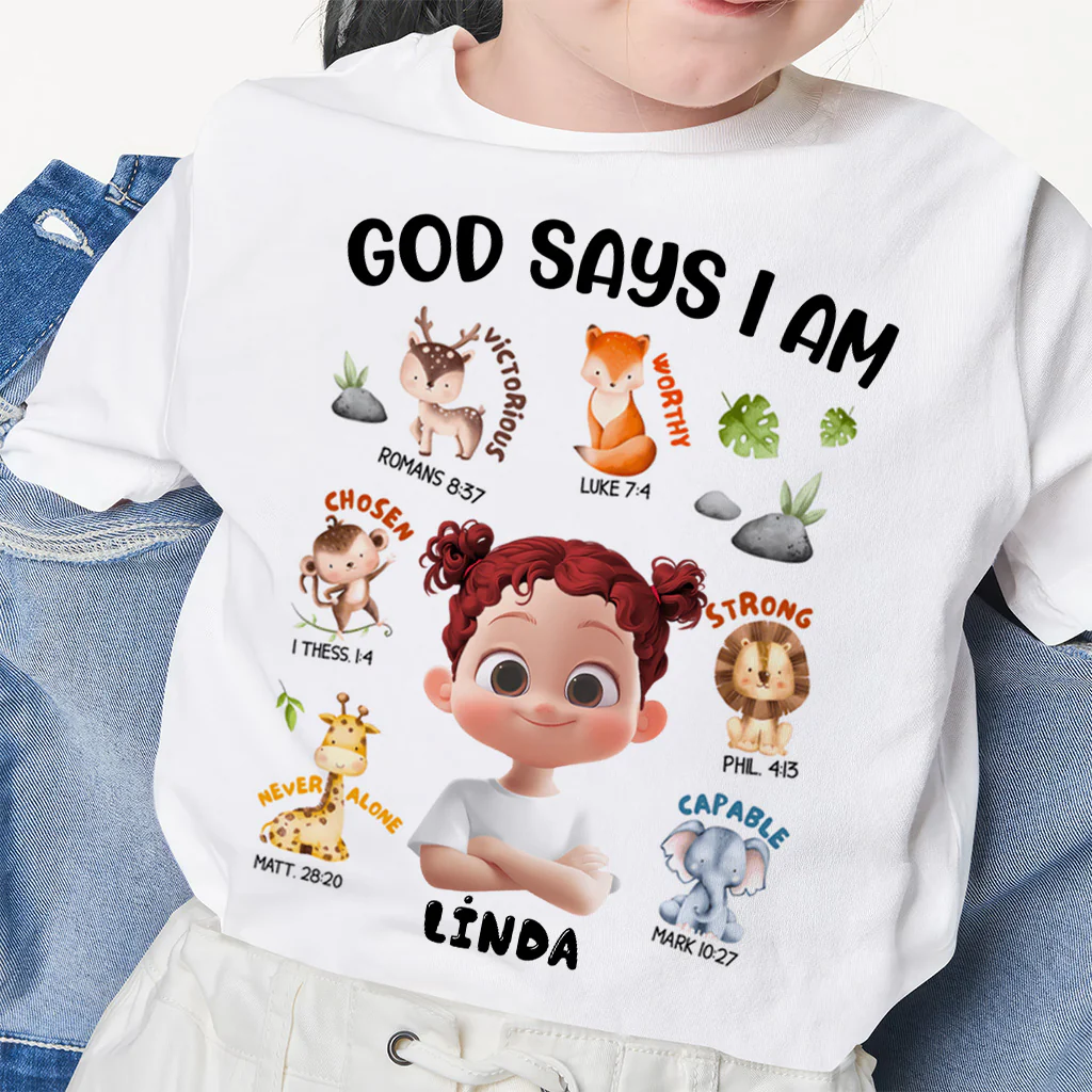 God Says I Am - Personalized Shirt - Back To School Gift For Kids | GR29 TD118 - Image 4