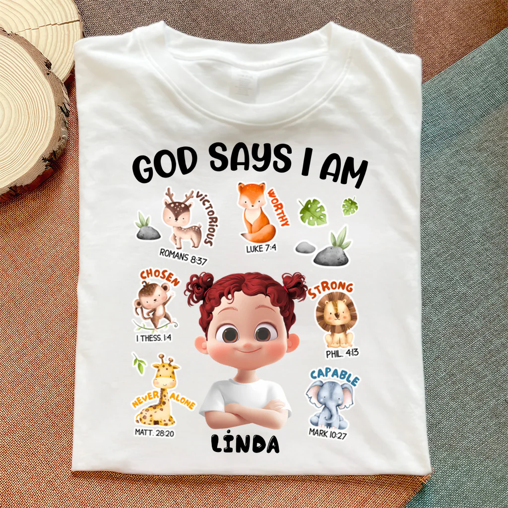 God Says I Am - Personalized Shirt - Back To School Gift For Kids | GR29 TD118 - Image 5