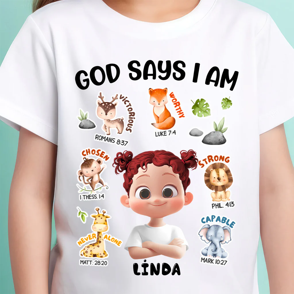 God Says I Am - Personalized Shirt - Back To School Gift For Kids | GR29 TD118 - Image 6