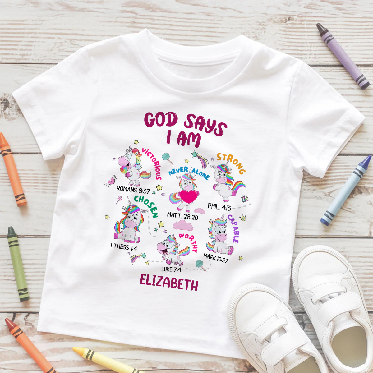 God Says I Am - Personalized Shirt - First Day Of School Gift For Kids - Image 2