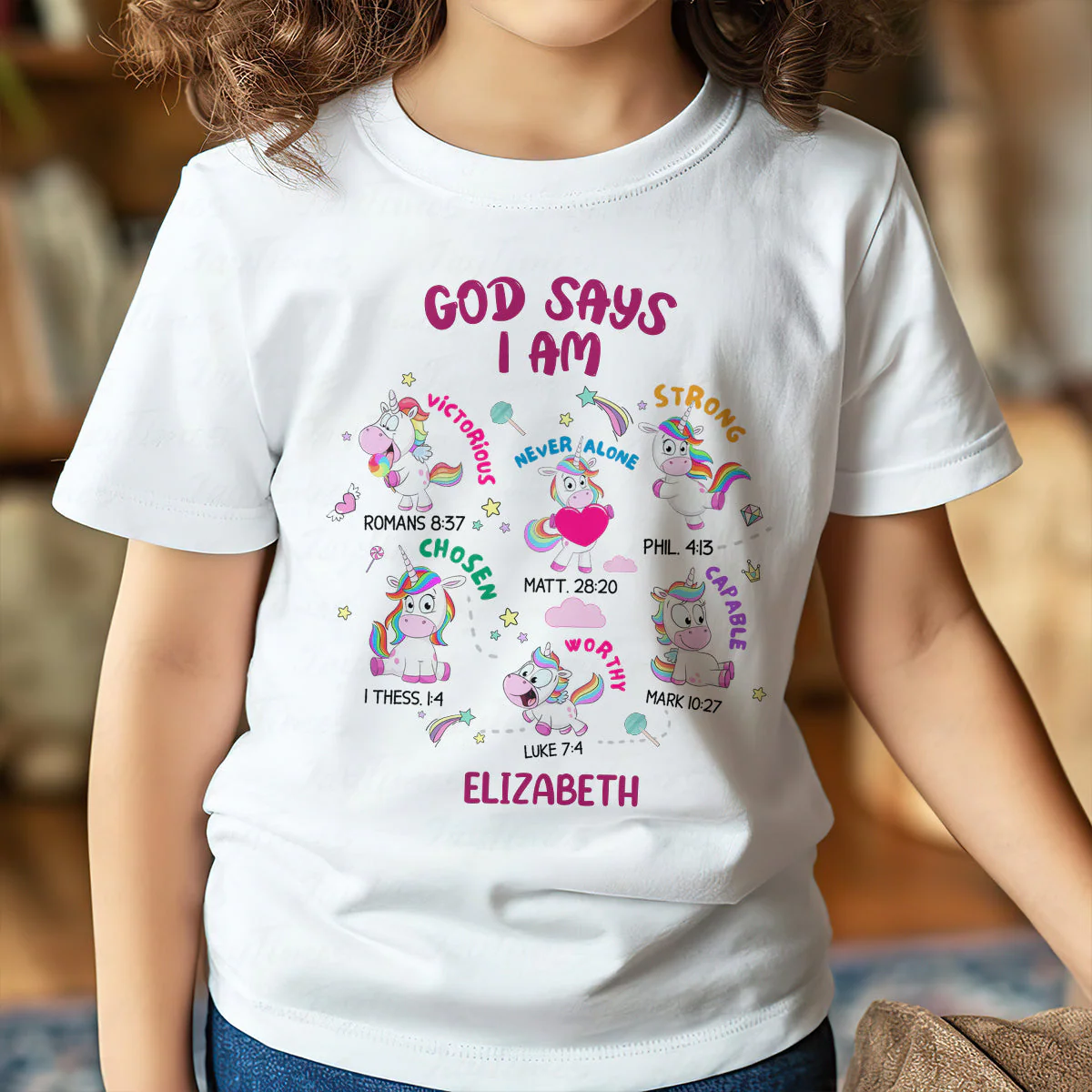 God Says I Am - Personalized Shirt - First Day Of School Gift For Kids - Image 4