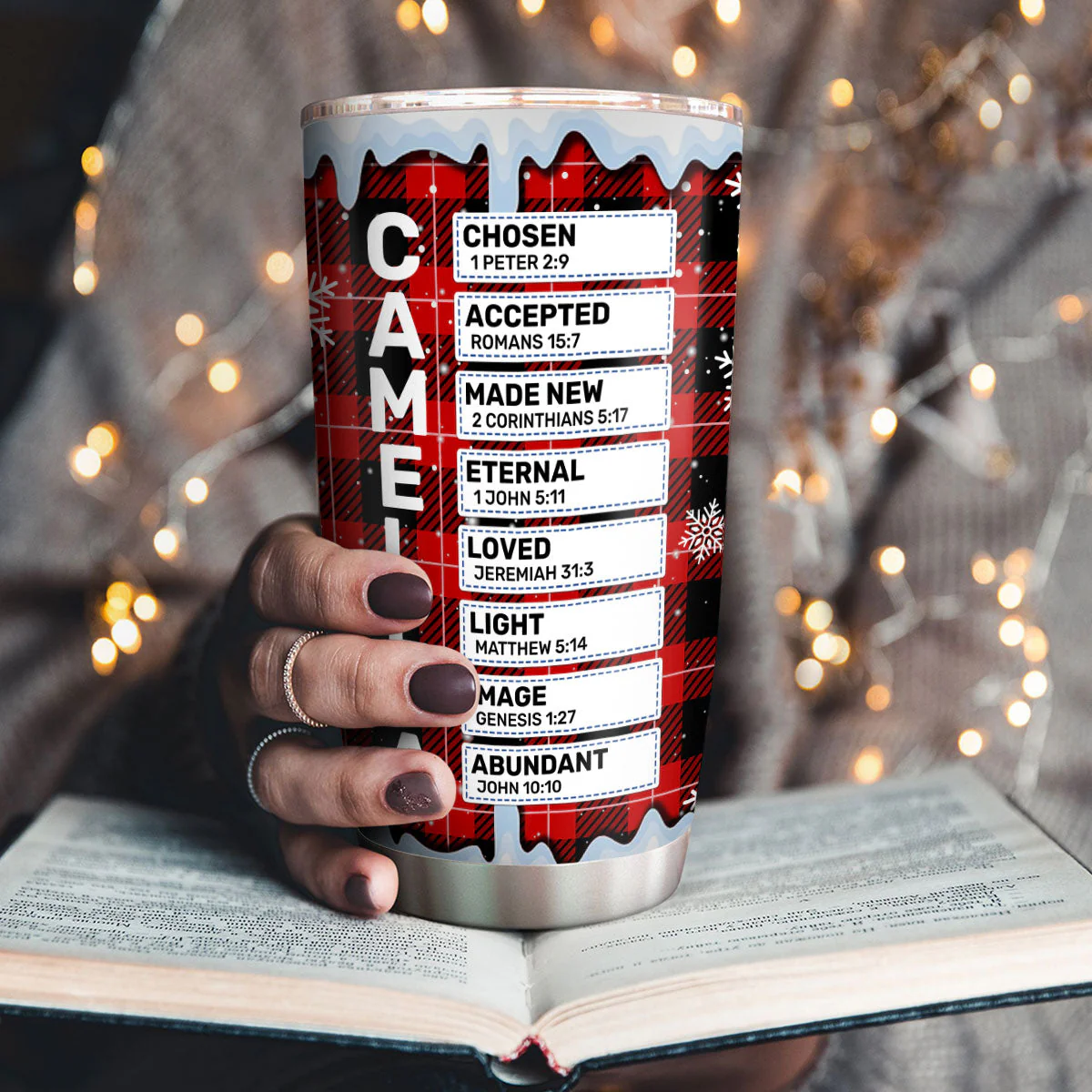 God Says I Am - Personalized Stainless Steel Tumbler - Gift For Christmas | HL128 - Image 3