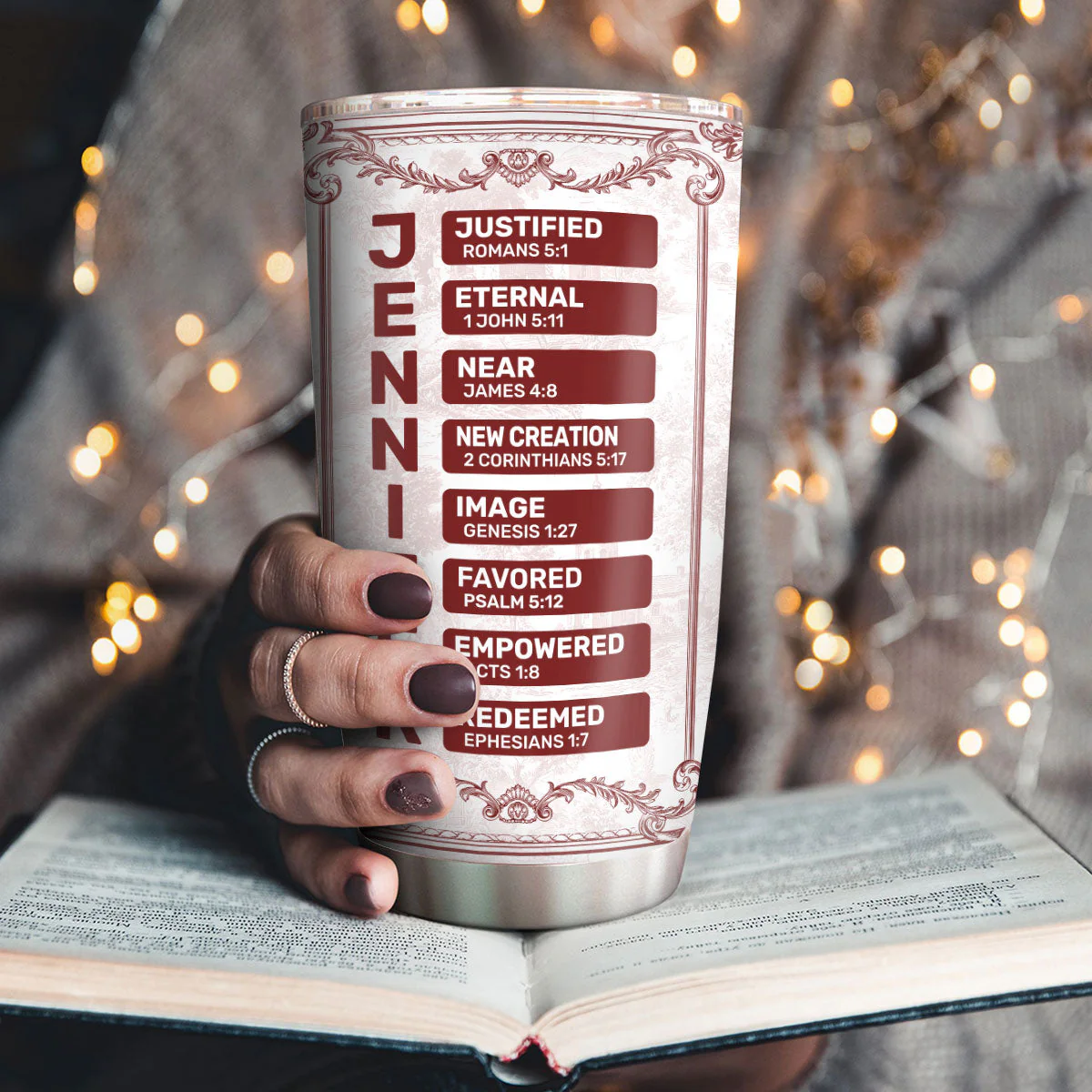God Says I Am - Personalized Stainless Steel Tumbler | HL128 - Image 3