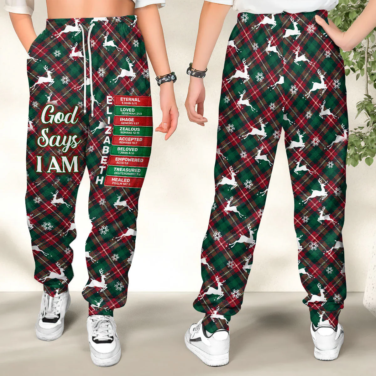 God Says I Am - Personalized Sweatpants HL128 - Image 2