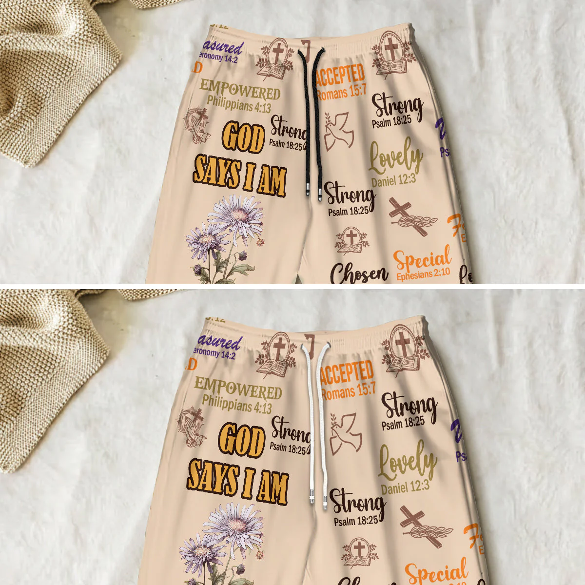 God Says I Am - Personalized Sweatpants | TD118 - Image 4