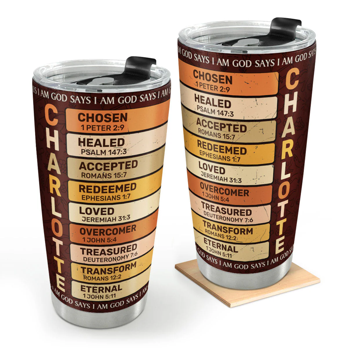 God Says I Am - Personalized Tumbler - Scripture Gifts For Women Of God