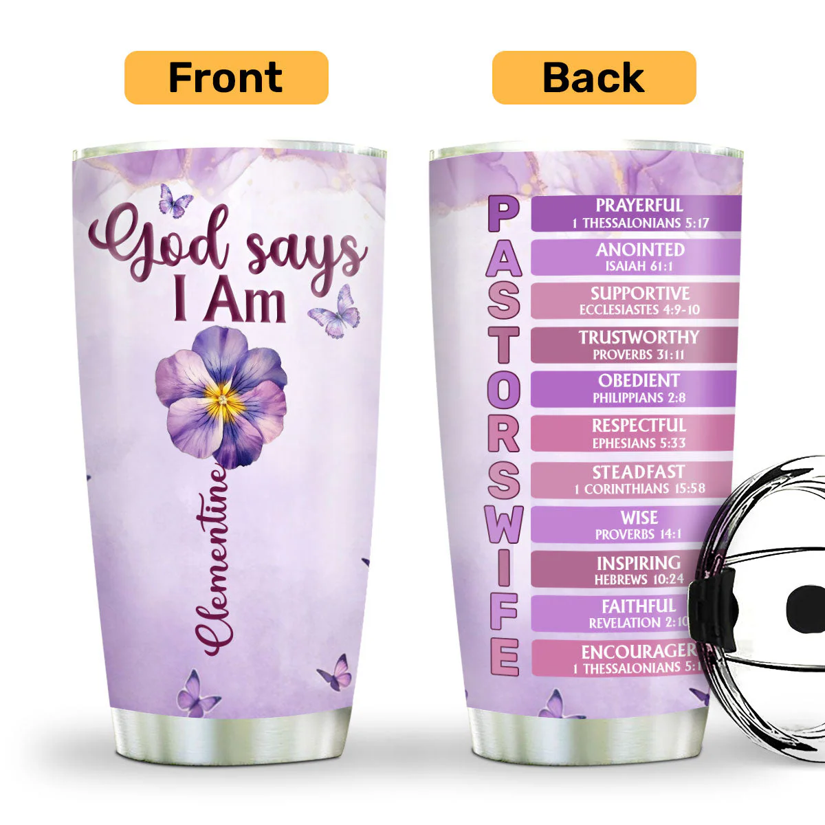 God Says I Am Prayerful - Personalized Stainless Steel Tumbler TD118 - Image 2