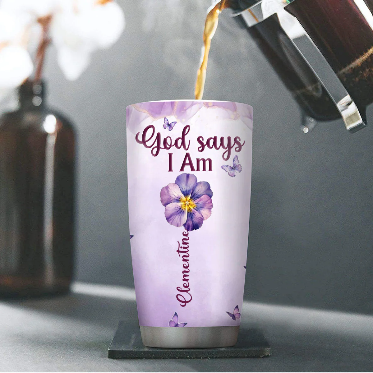 God Says I Am Prayerful - Personalized Stainless Steel Tumbler TD118 - Image 4