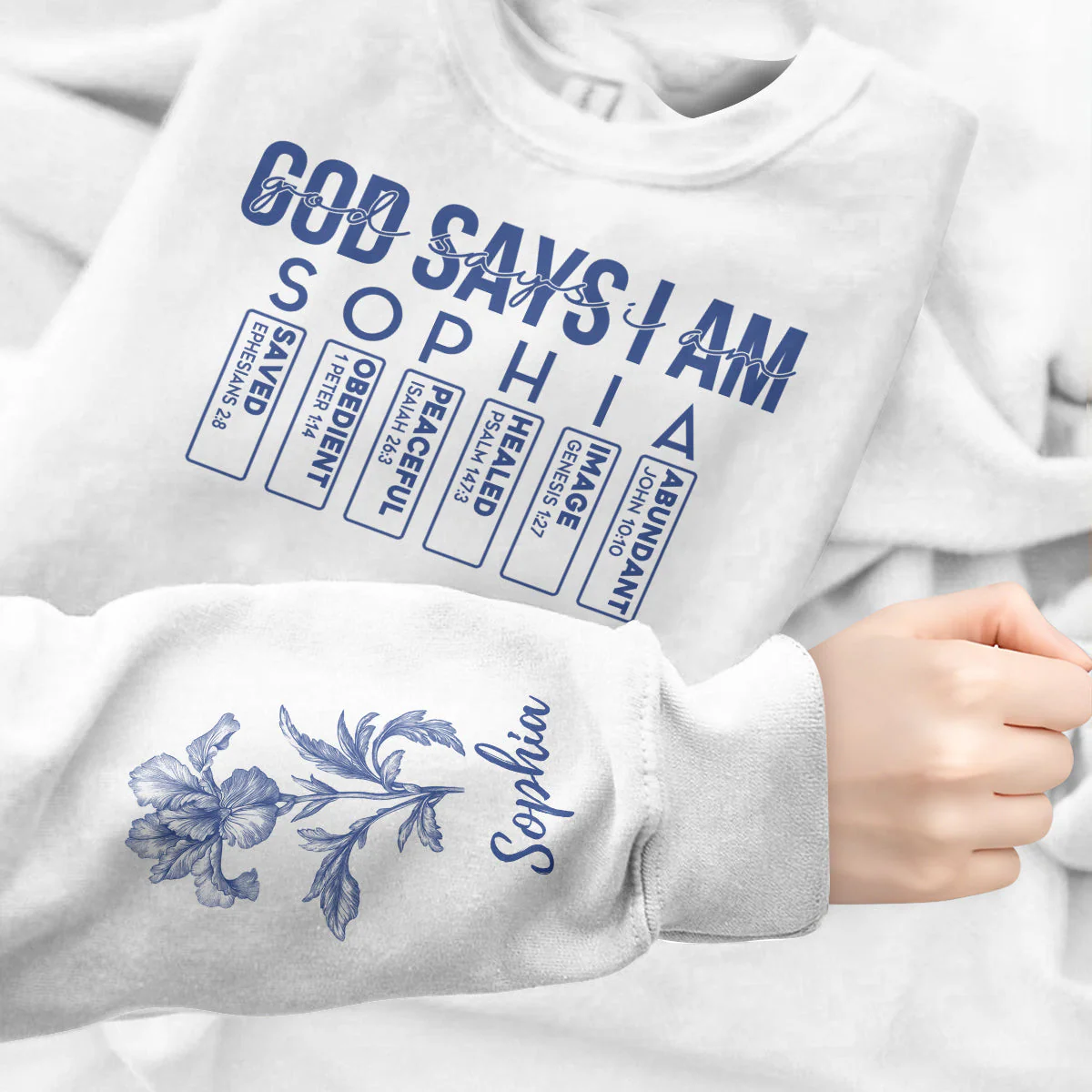 God Says I Am Saved - Personalized AOP Sweatshirt TD118