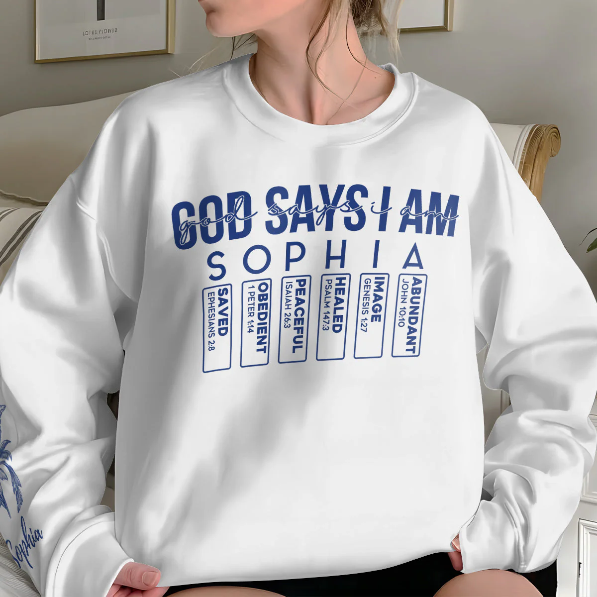 God Says I Am Saved - Personalized AOP Sweatshirt TD118 - Image 3