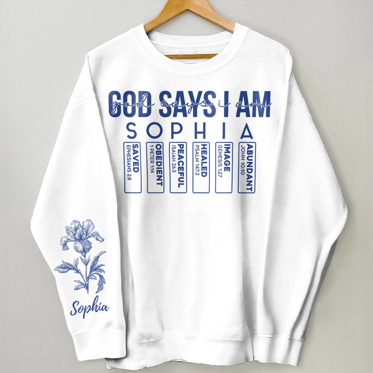 God Says I Am Saved - Personalized AOP Sweatshirt TD118 - Image 4