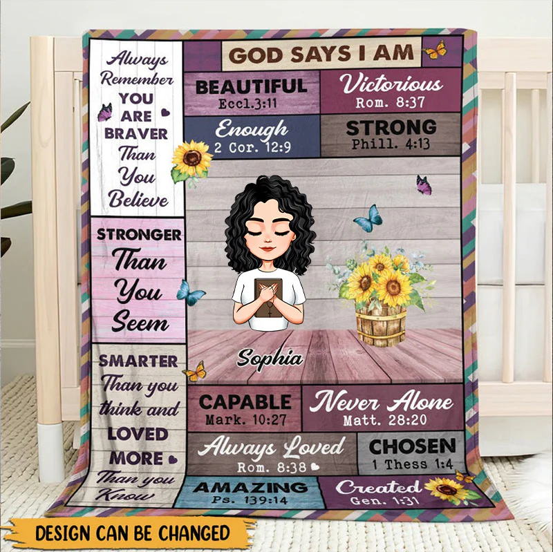 God Says I Am Stronger Than You Seem - Personalized Blanket - Meaningful Gift For Birthday TD118