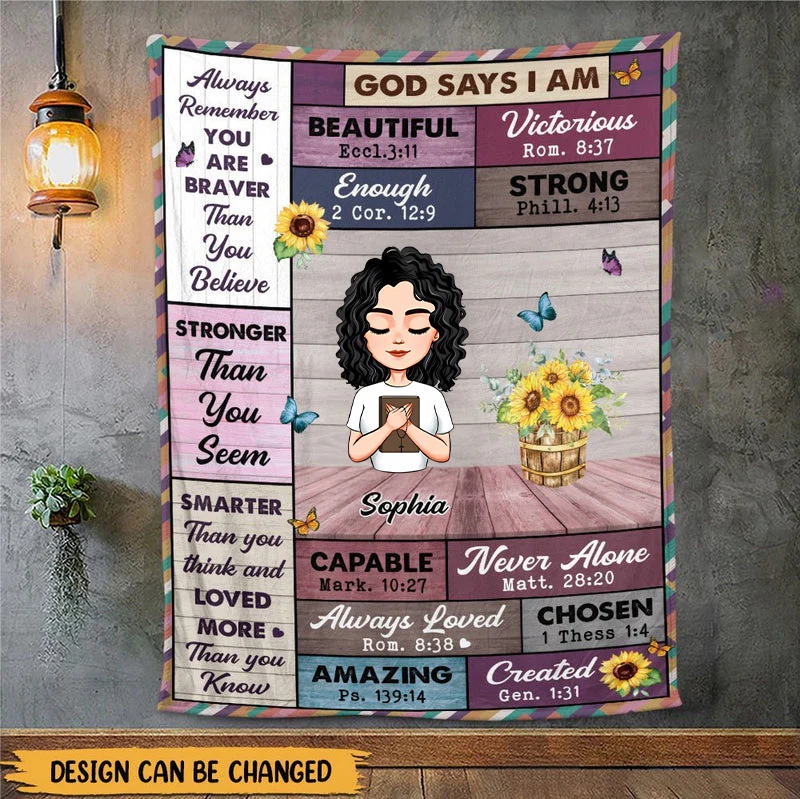 God Says I Am Stronger Than You Seem - Personalized Blanket - Meaningful Gift For Birthday TD118 - Image 3