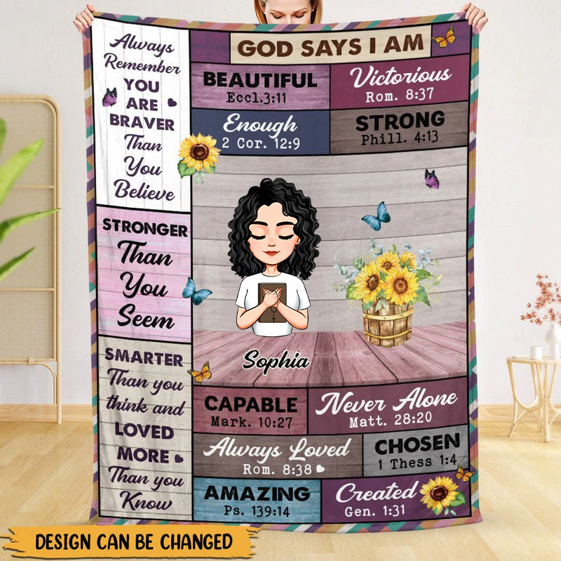 God Says I Am Stronger Than You Seem - Personalized Blanket - Meaningful Gift For Birthday TD118 - Image 4