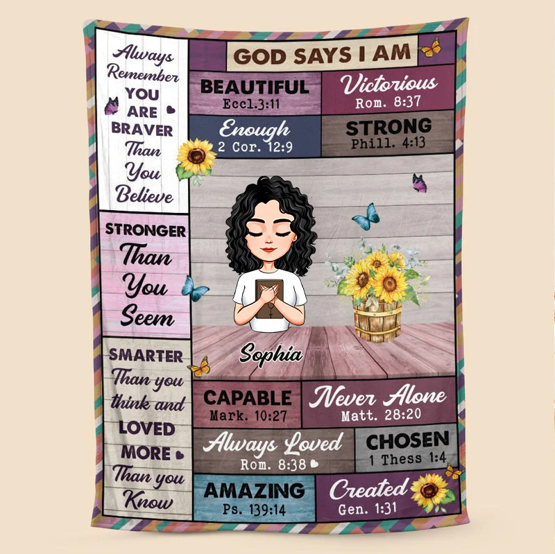 God Says I Am Stronger Than You Seem - Personalized Blanket - Meaningful Gift For Birthday TD118 - Image 5