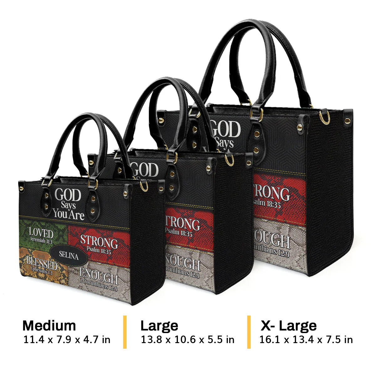 God Says I Am - Thoughtful Gift For Christians - Personalized Leather Handbag With Handle - AT4080964 - Image 2