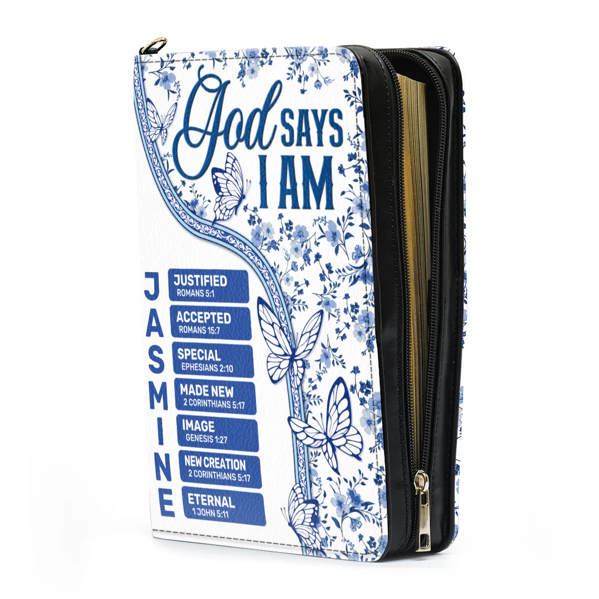 God Says I Am Toile De Jouy Style - Personalized Bible Cover - Image 4
