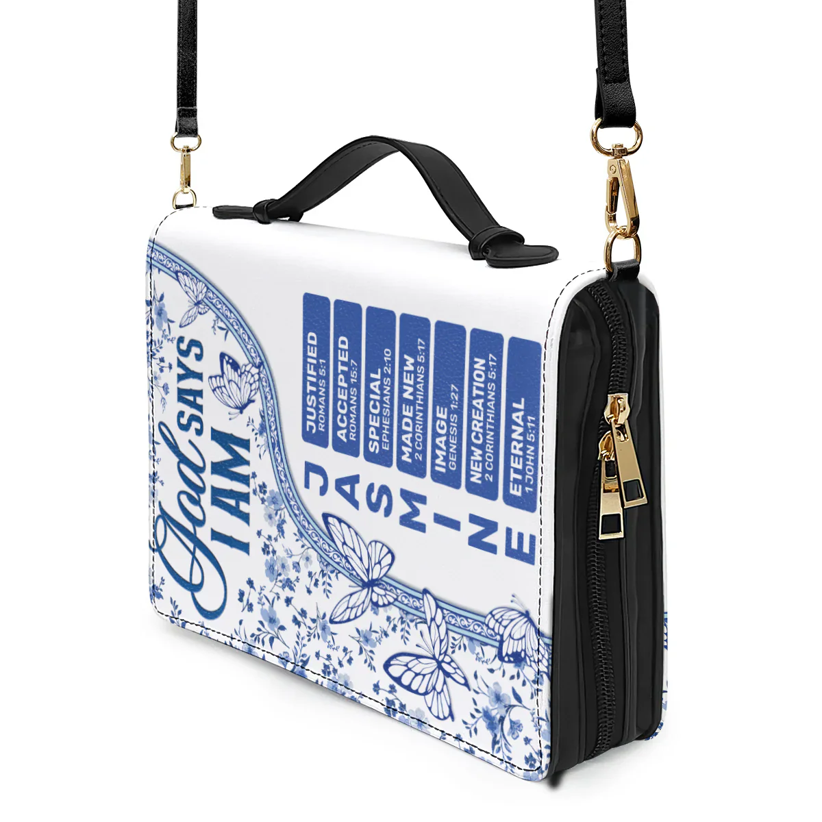 God Says I Am Toile De Jouy Style - Personalized Bible Cover - Image 5