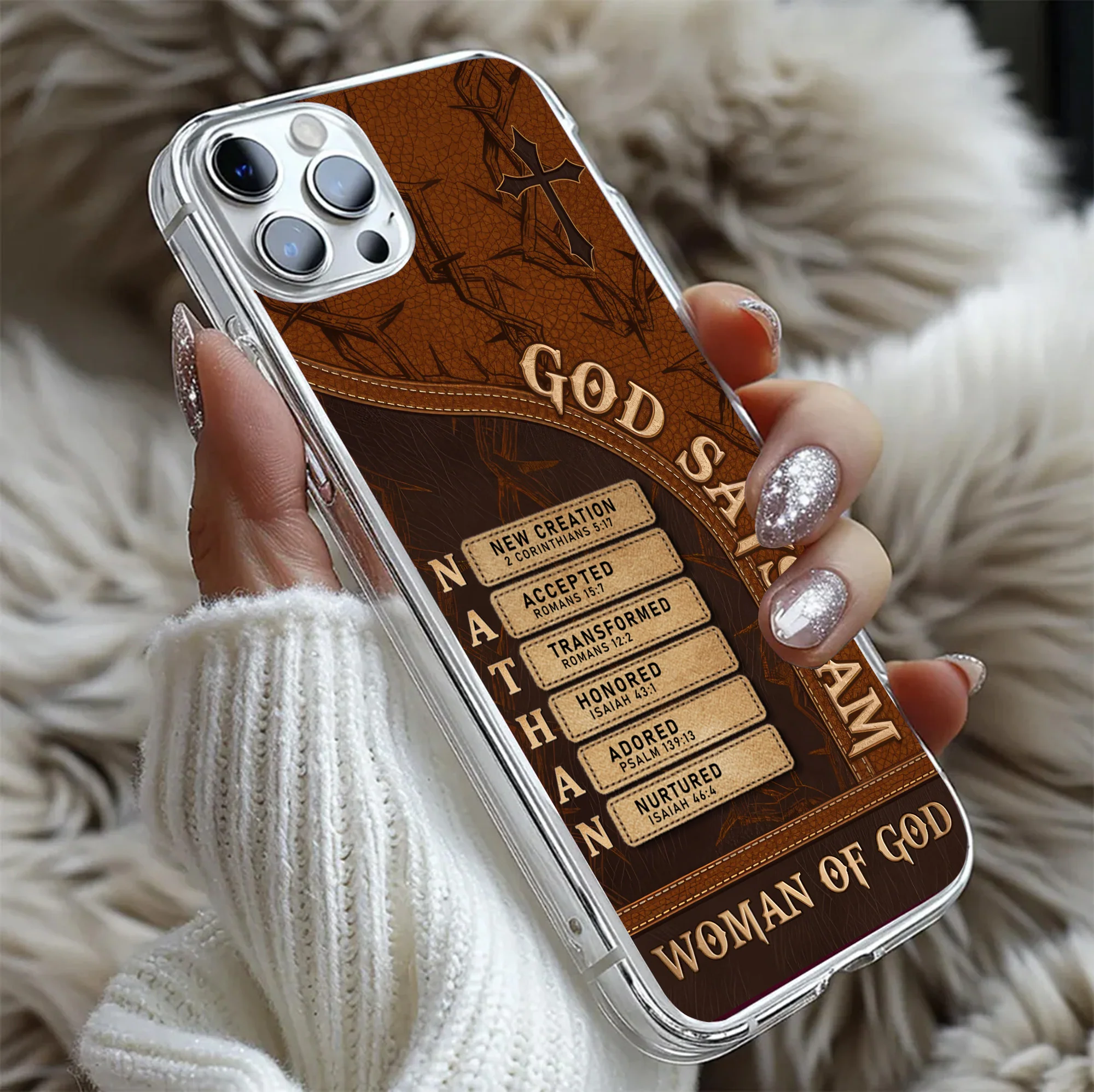 God Says I Am Woman Warrior Of God - Personalized Phone Case TD118 - Image 5