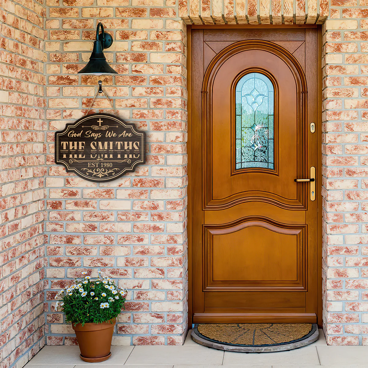 God Says We Are - Personalized Wooden Door Sign | TD118 - Image 2