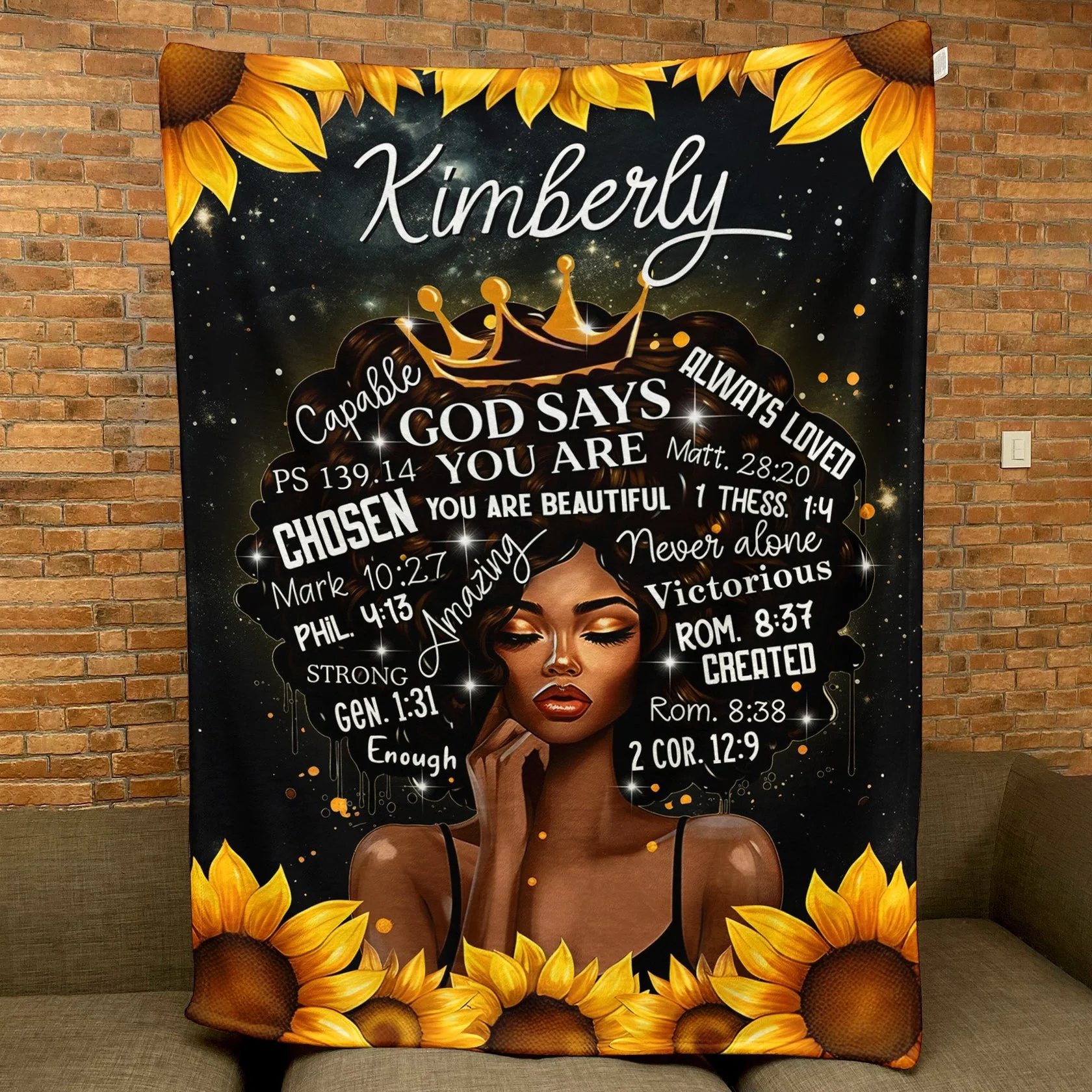 God Says You Are Beautiful - Personalized Blanket - Gift For Black Women HD95