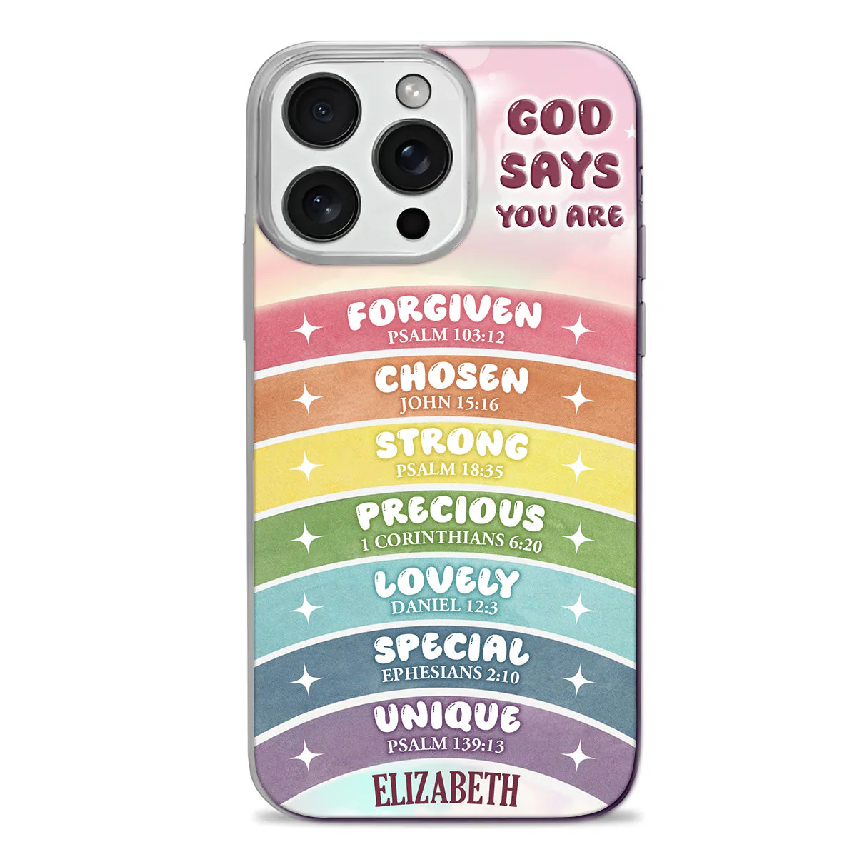God Says You Are Colorful -Personalized Phone Case - Christian Gift For Mom, Daughter BA01