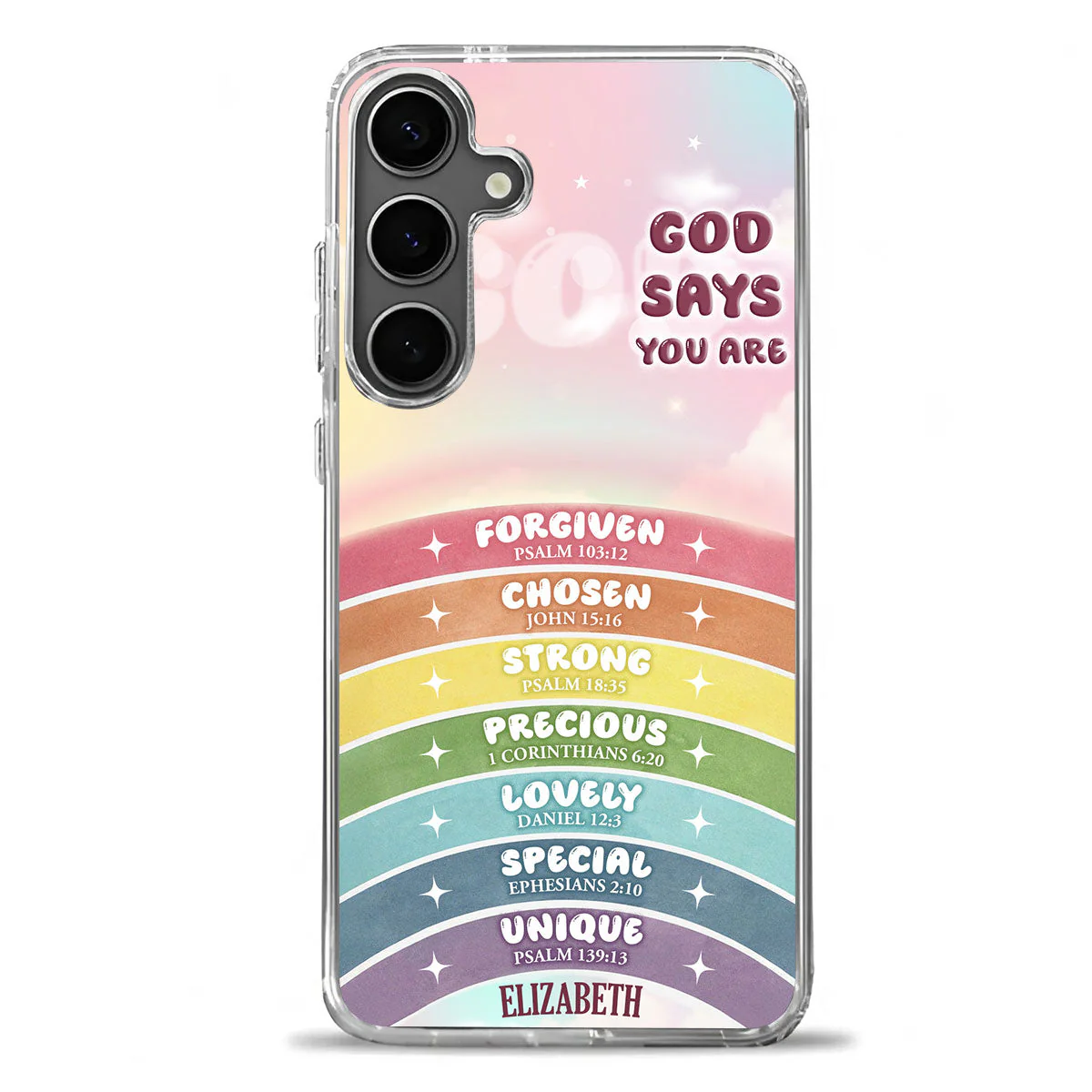 God Says You Are Colorful -Personalized Phone Case - Christian Gift For Mom, Daughter BA01 - Image 2