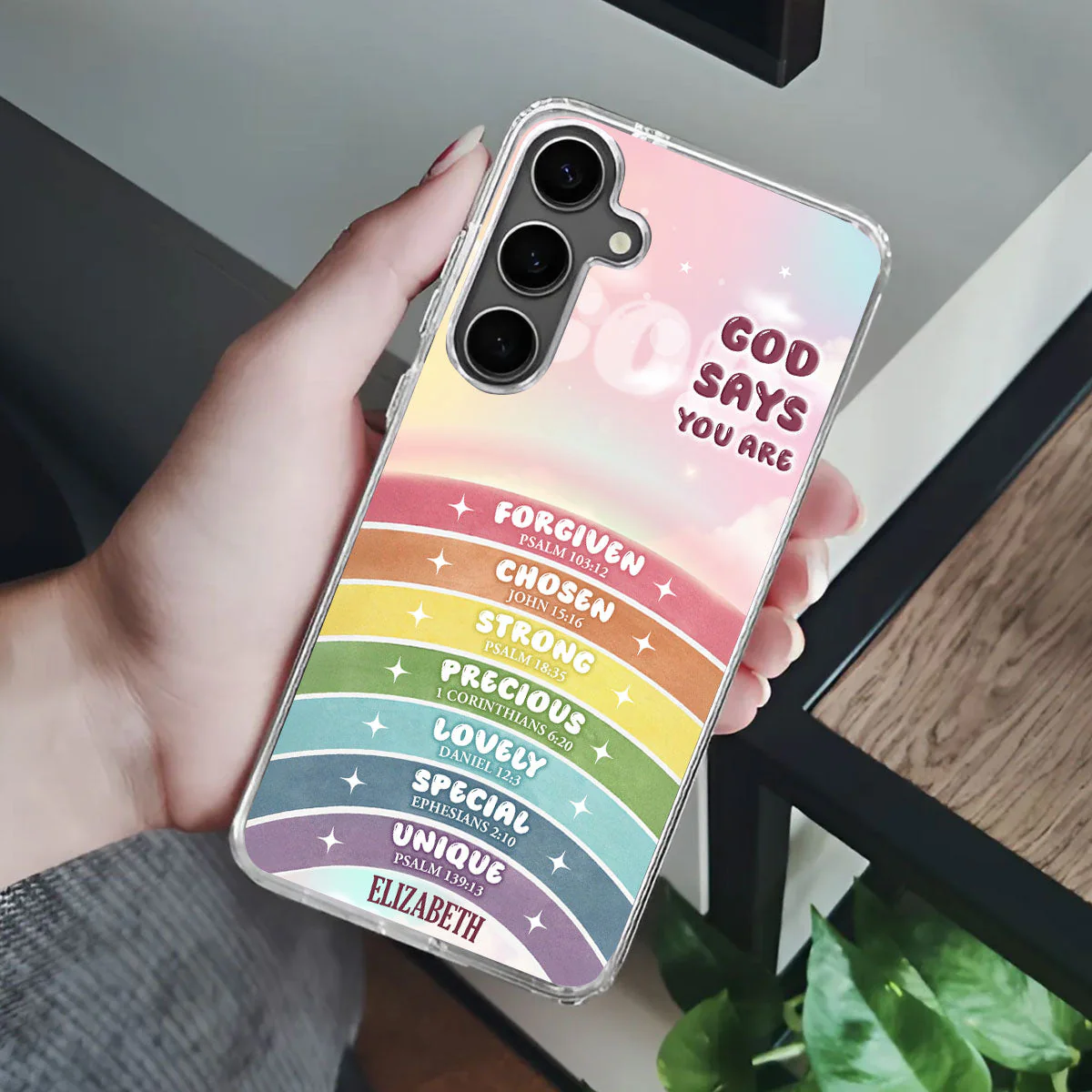 God Says You Are Colorful -Personalized Phone Case - Christian Gift For Mom, Daughter BA01 - Image 4