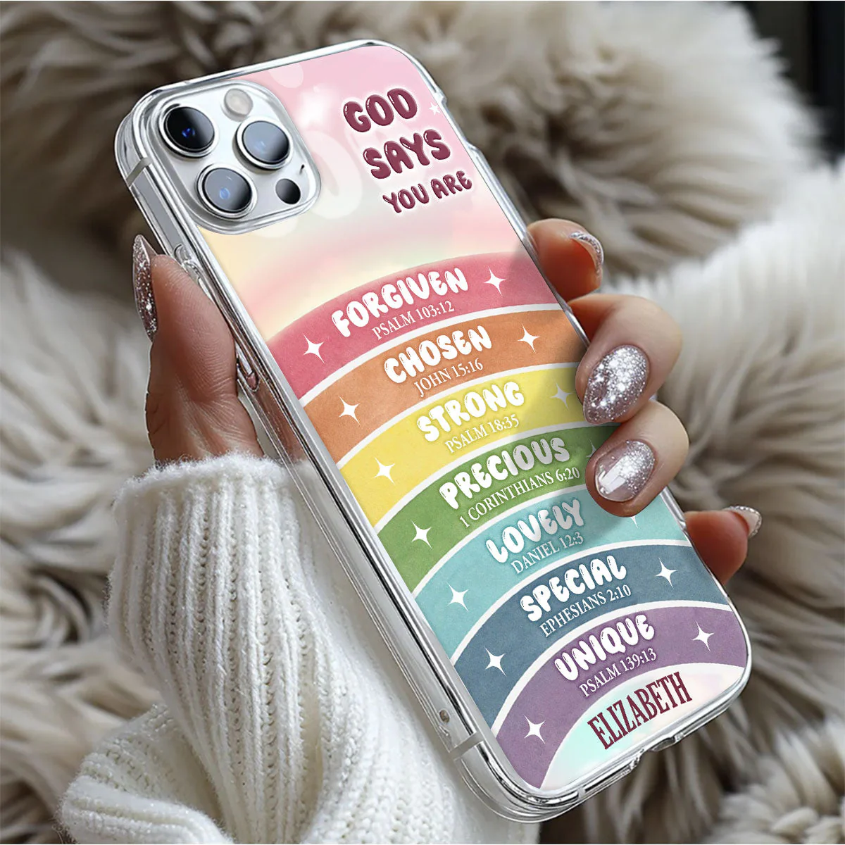 God Says You Are Colorful -Personalized Phone Case - Christian Gift For Mom, Daughter BA01 - Image 5