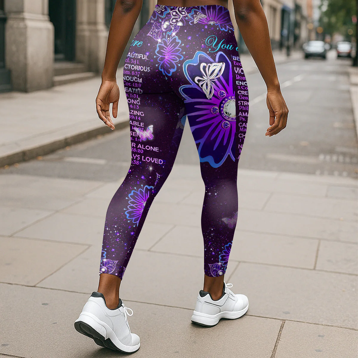 God Says You Are - Personalized Leggings & Crop Tank Top HN02 - Image 6
