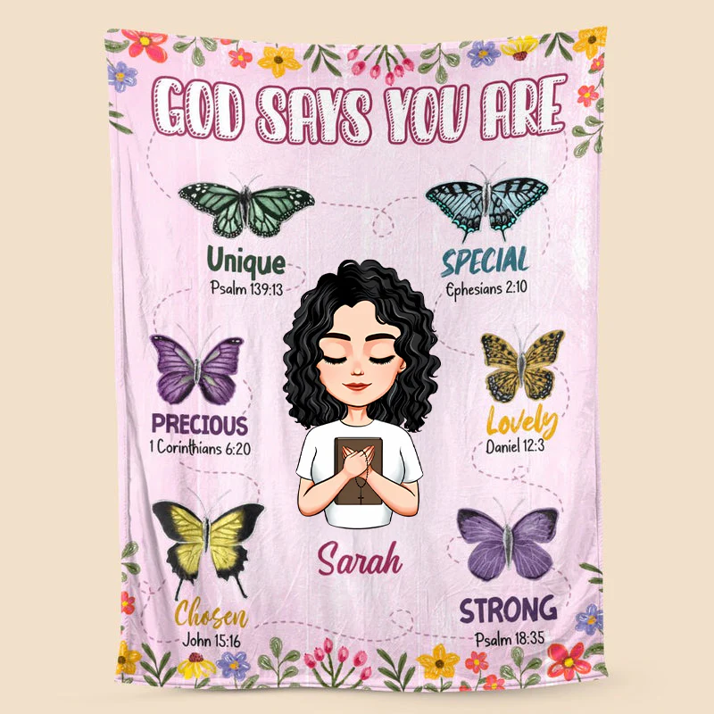 God Says You Are Unique - Personalized Blanket - Meaningful Gift For Birthday | CLGOD05 TD118 - Image 4