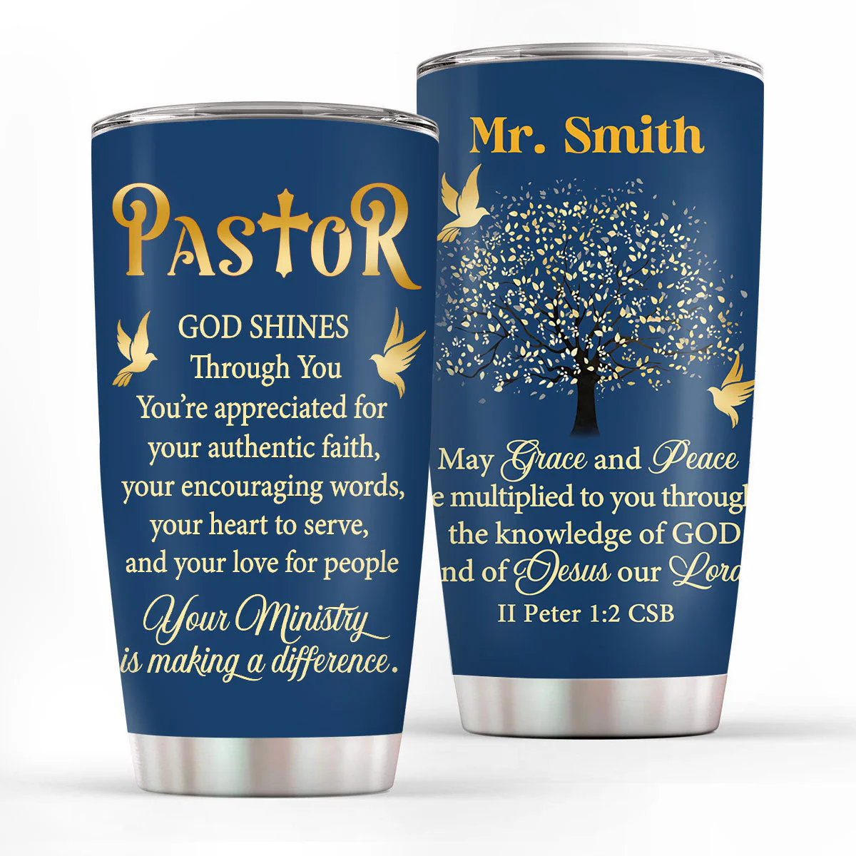 God Shines Through You - Personalized Stainless Steel Tumbler - Image 7