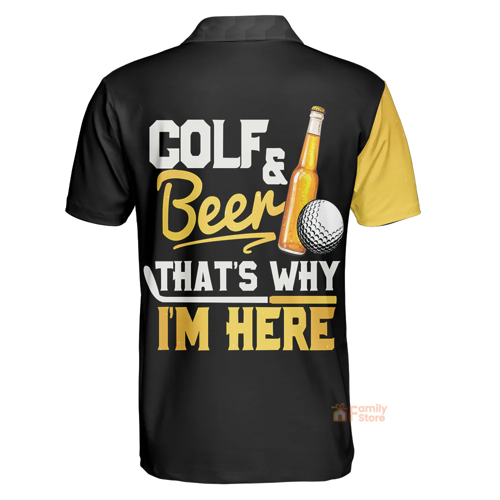 Golf That's Why I'm Here Sporty For Beer Lovers Golf Men Polo Shirt - Image 2