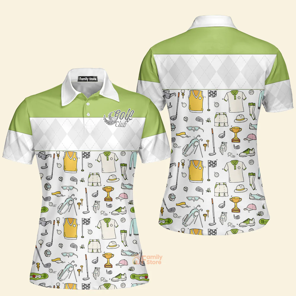 Golf Pattern Polo Shirt For Ladies - Image 3