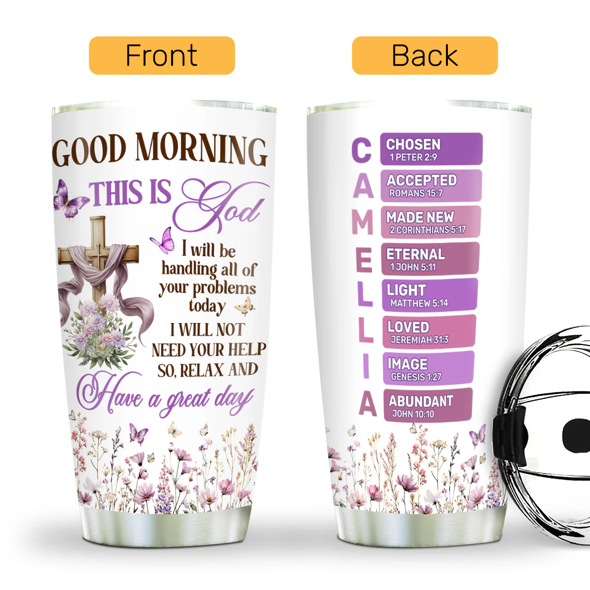 Good Morning This Is God - Personalized Stainless Steel Tumbler HL128 - Image 2