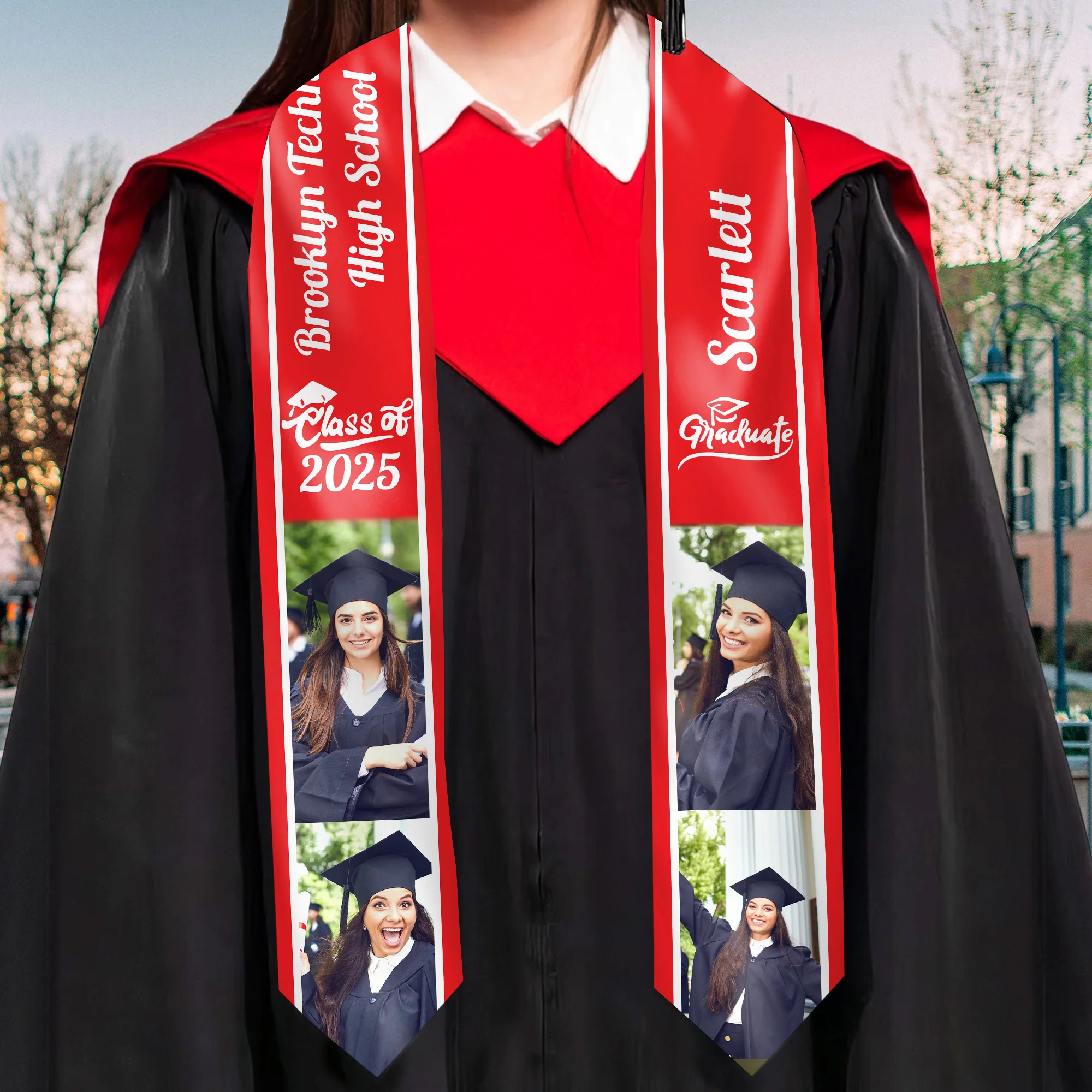 Graduate Class of 2025 - Personalized Graduation Stoles - Graduation Gift, Senior Gift | Custom Photo NH96