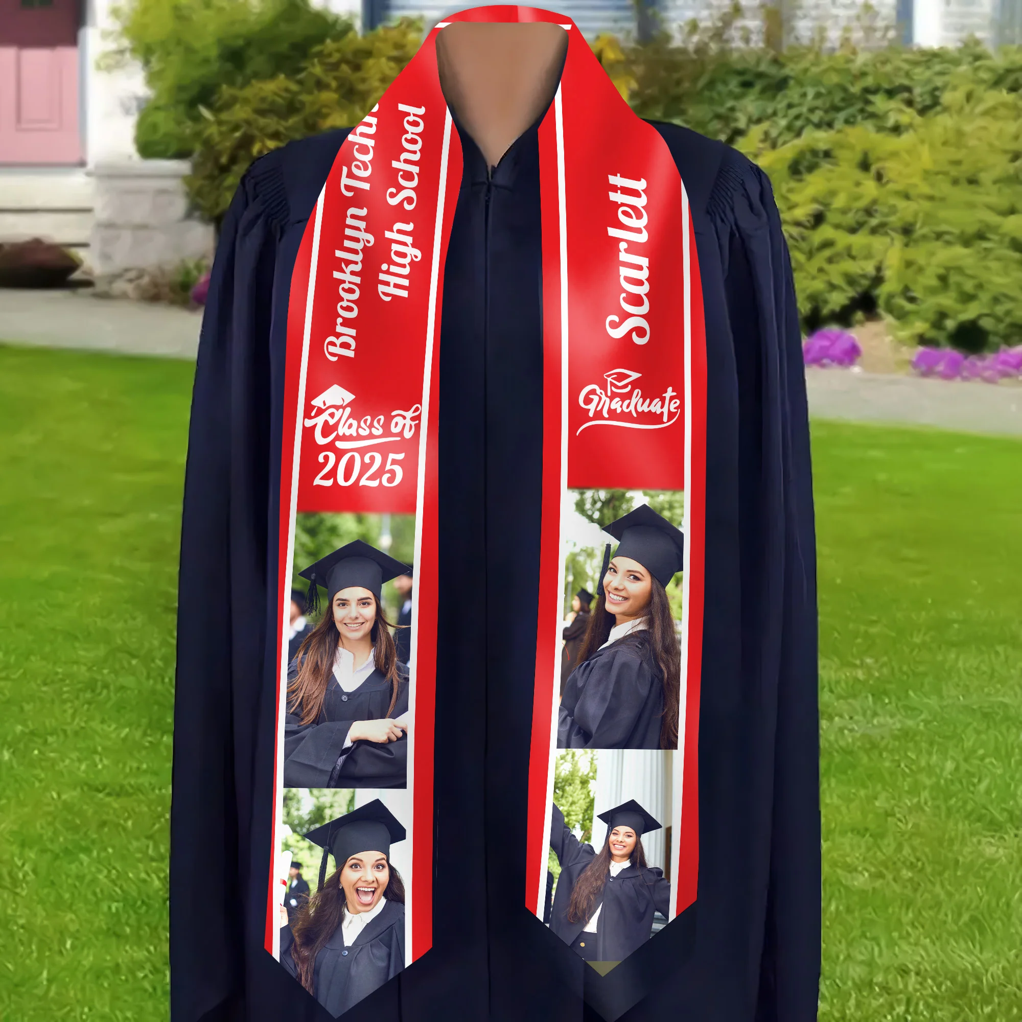 Graduate Class of 2025 - Personalized Graduation Stoles - Graduation Gift, Senior Gift | Custom Photo NH96 - Image 3
