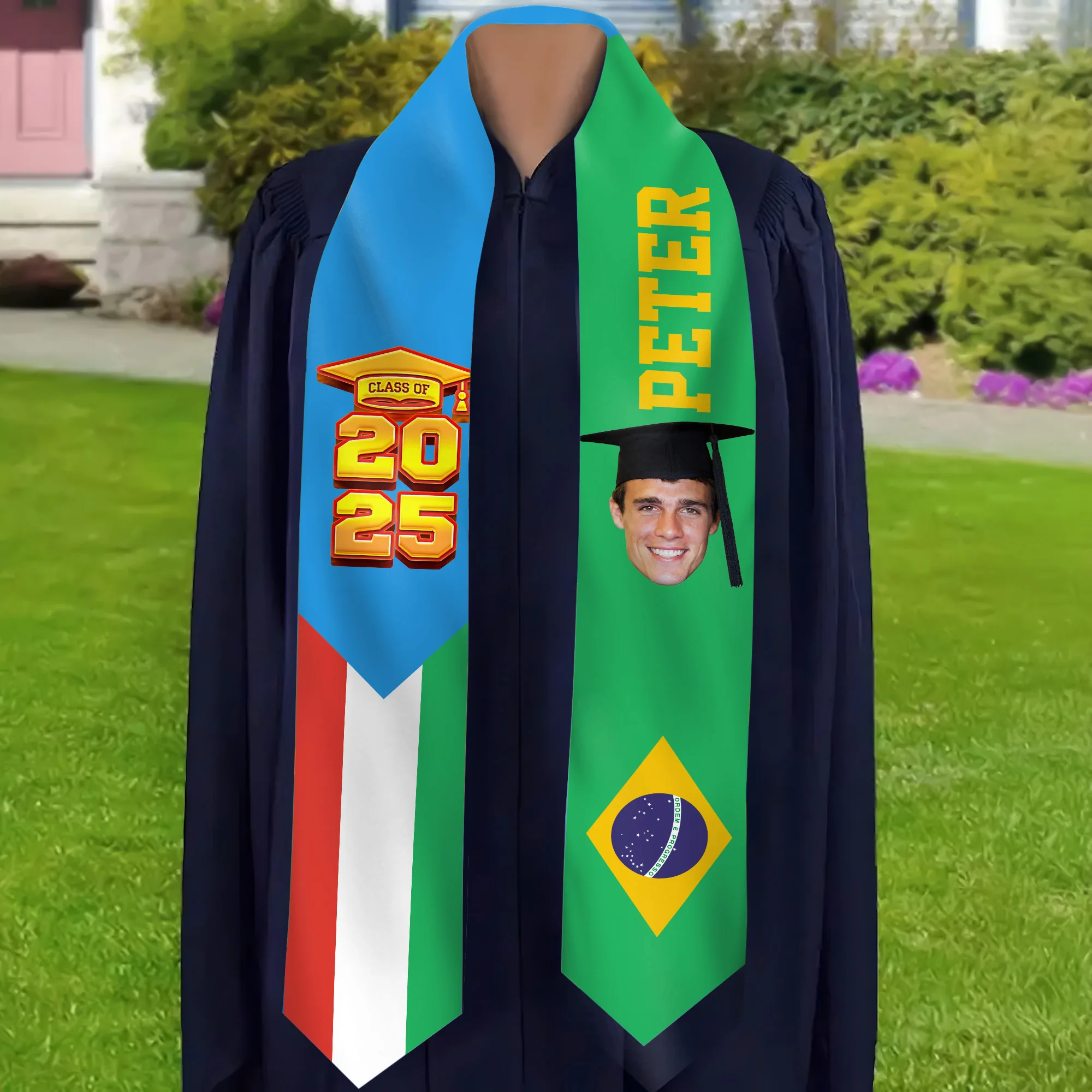 Graduation Flags - Personalized Graduation Stoles - Graduation Gift, Senior Gift | Custom Photo NH96 - Image 3