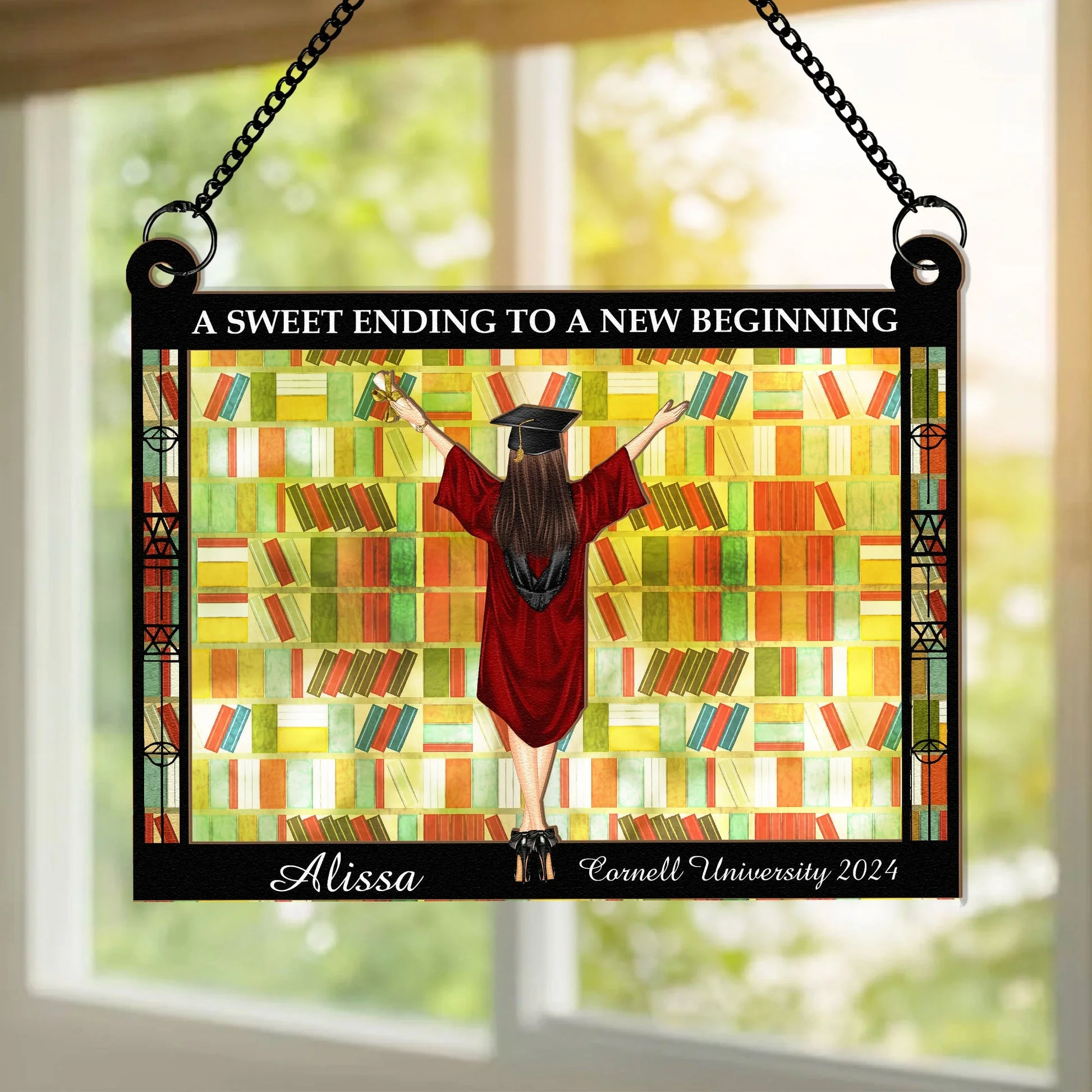 Graduation Gift Suncatcher - Personalized Window Hanging Window Hanging Suncatcher Ornament - GR4 PT