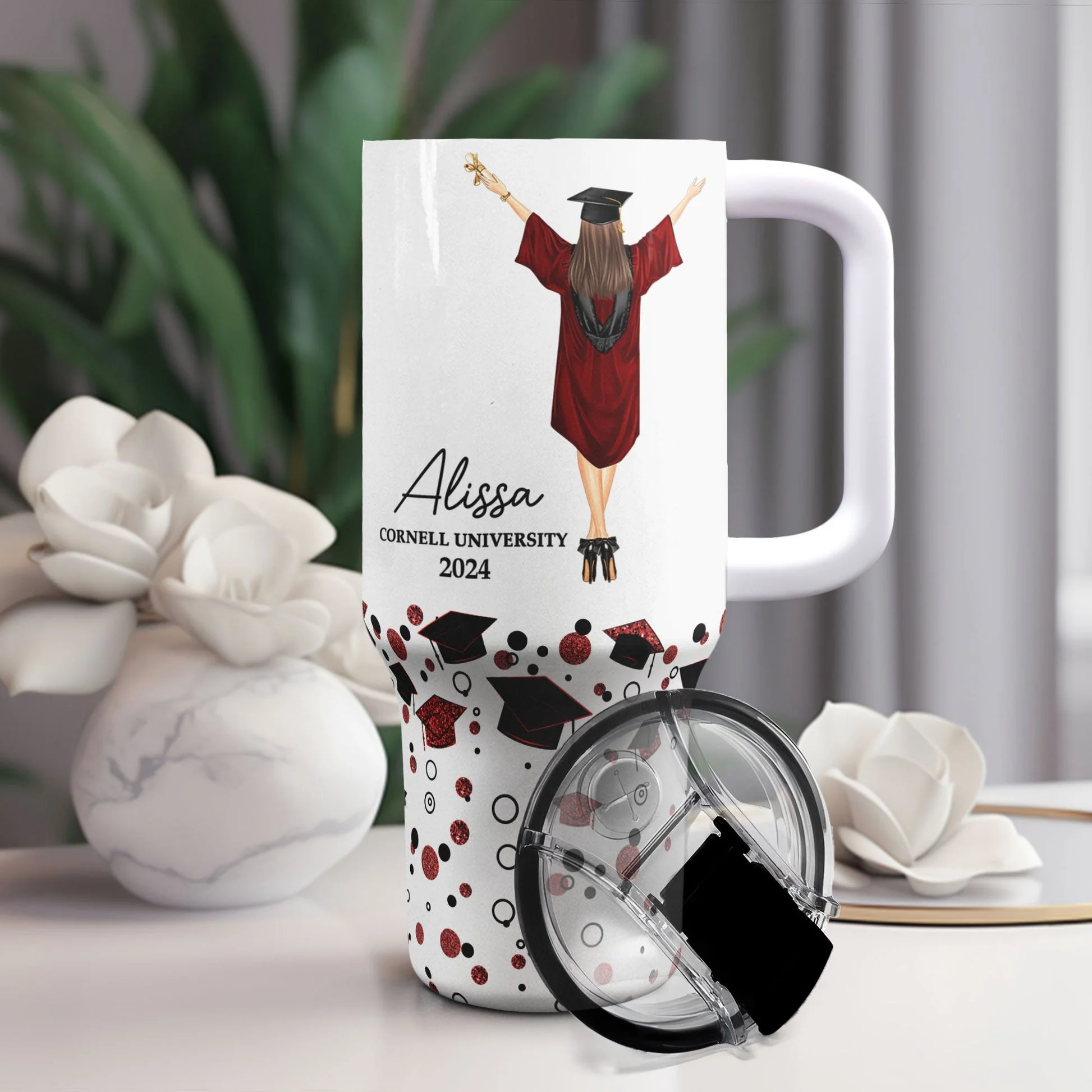 Graduation You Believed You Could So You Did - Personalized 40oz Tumbler With Straw - GR4 PT - Image 2