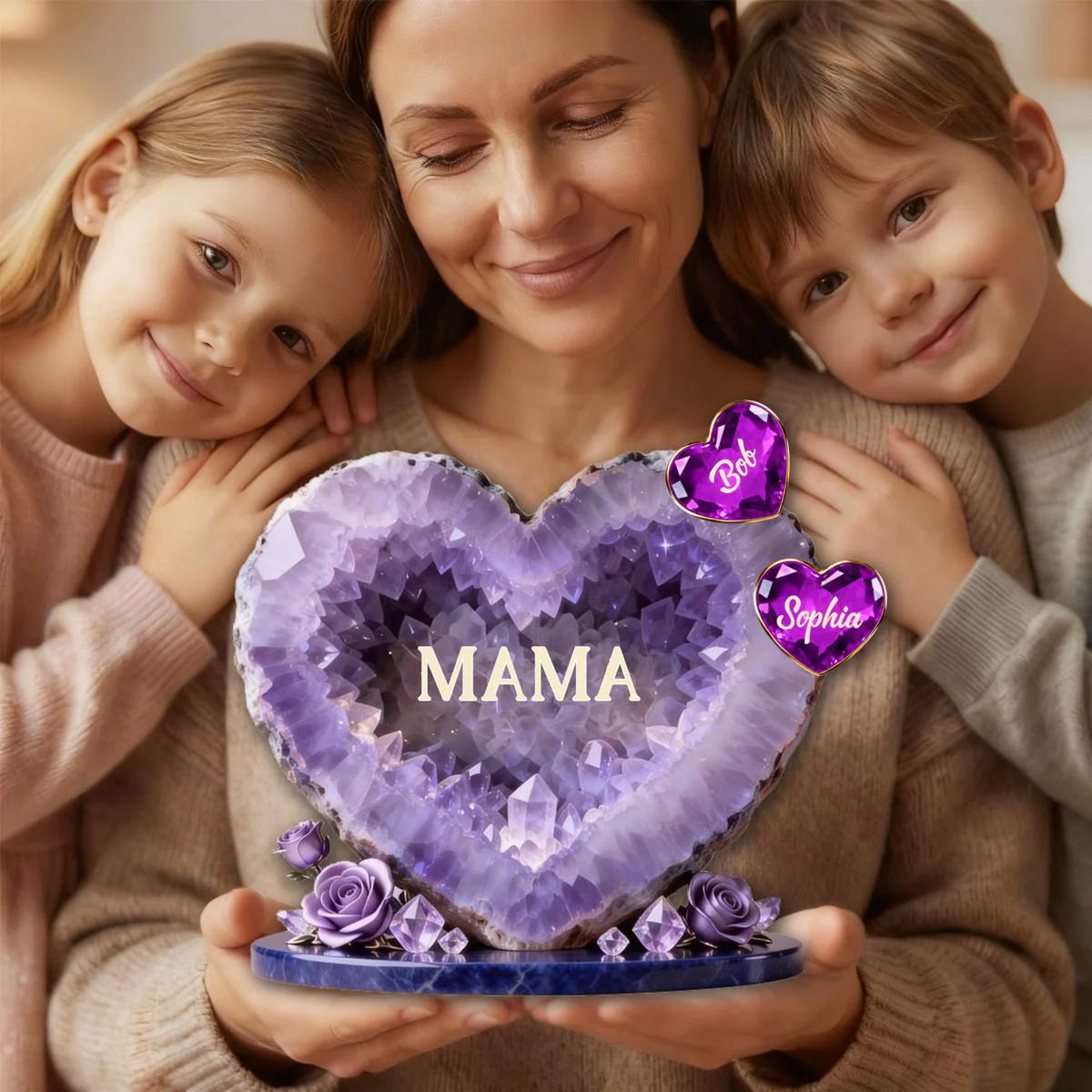 Grandma And Mommy Heart - Personalized Acrylic Plaque - Gift For Mom, Grandma HN02 - Image 4