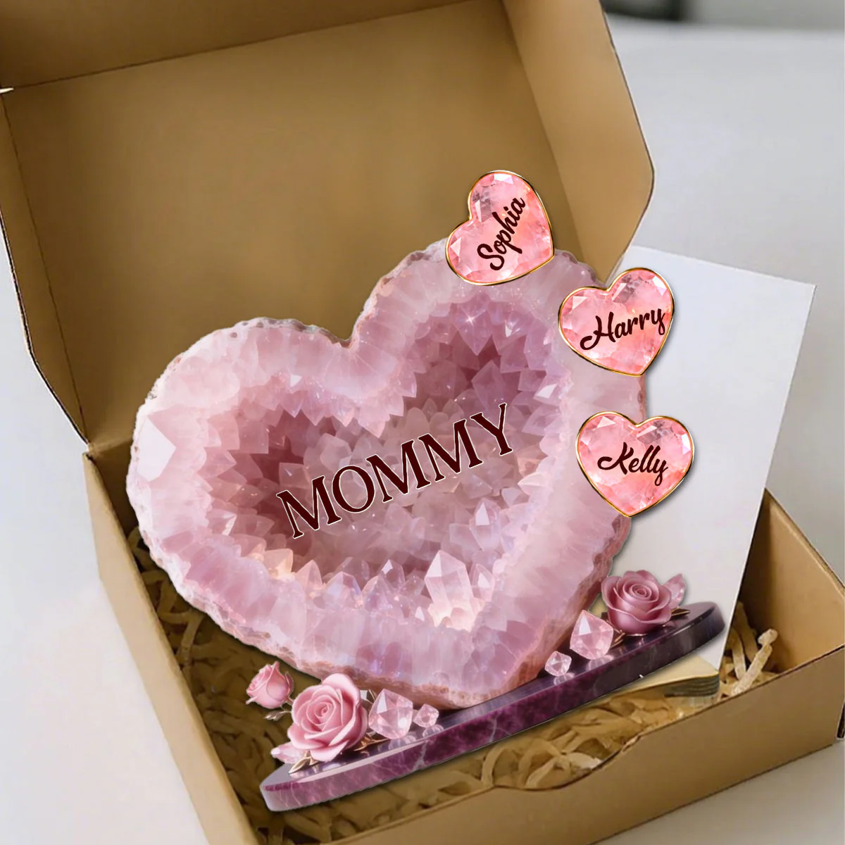 Grandma And Mommy Heart - Personalized Acrylic Plaque - Gift For Mom, Grandma HN02 - Image 6